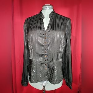 Capacity Unlimited black long sleeve peplum top